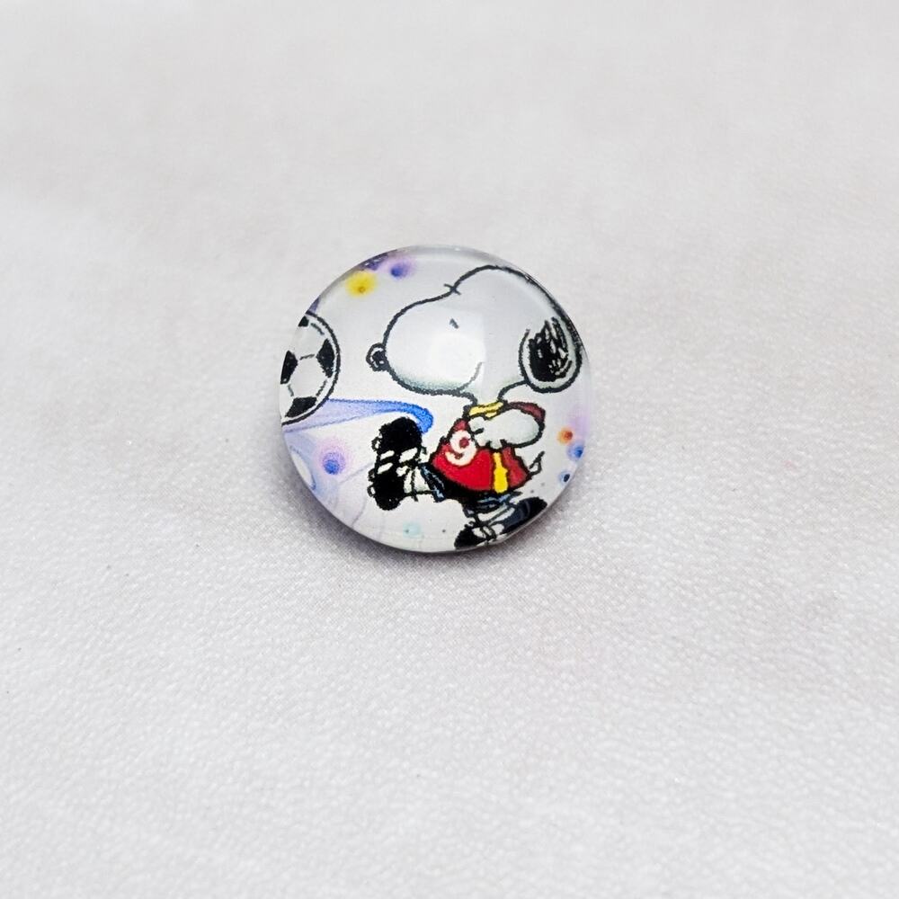 Snap Button Charm - Snoopy Soccer Theme - Peanuts